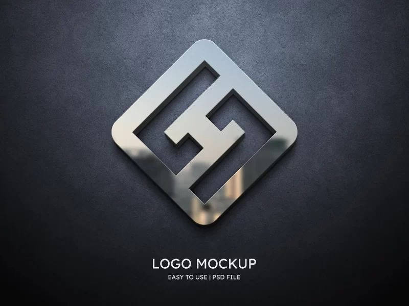 3D Logo mockup template on grey wall Free PSD photoshop file 3D Logo mockup template on grey wall Free PSD photoshop file