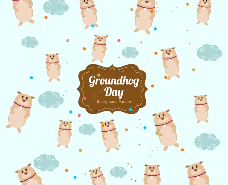 Lovely groundhog day background Free Vector