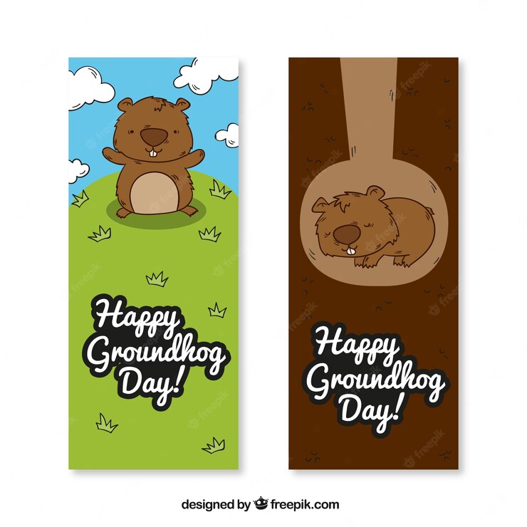 Lovely Hand Drawn Groundhog Day Banners 23 2147593973