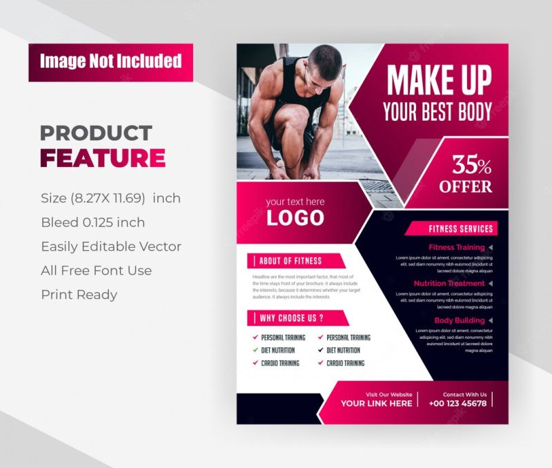 Make up your best body. concept flyer design Free Vector