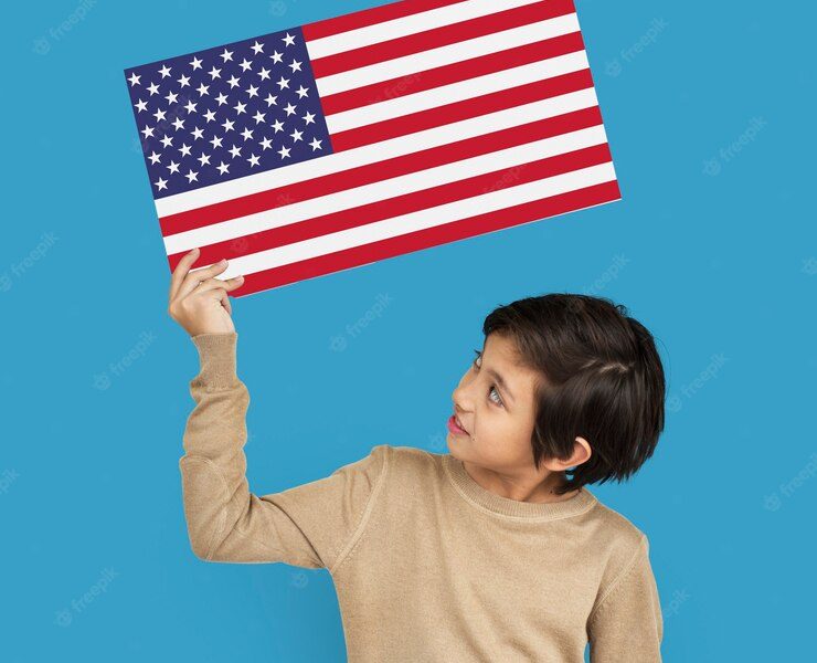 Man hands hold american flag patriotism Free Photo