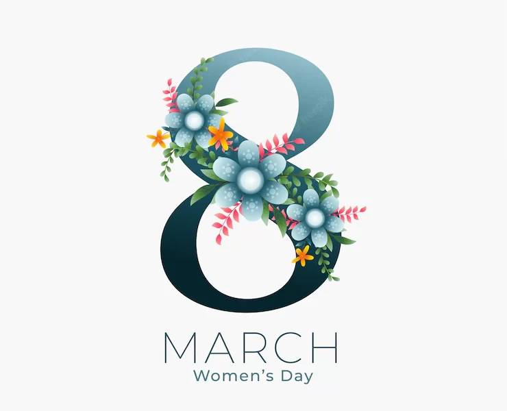 March 8th background for women’s day Free Vector