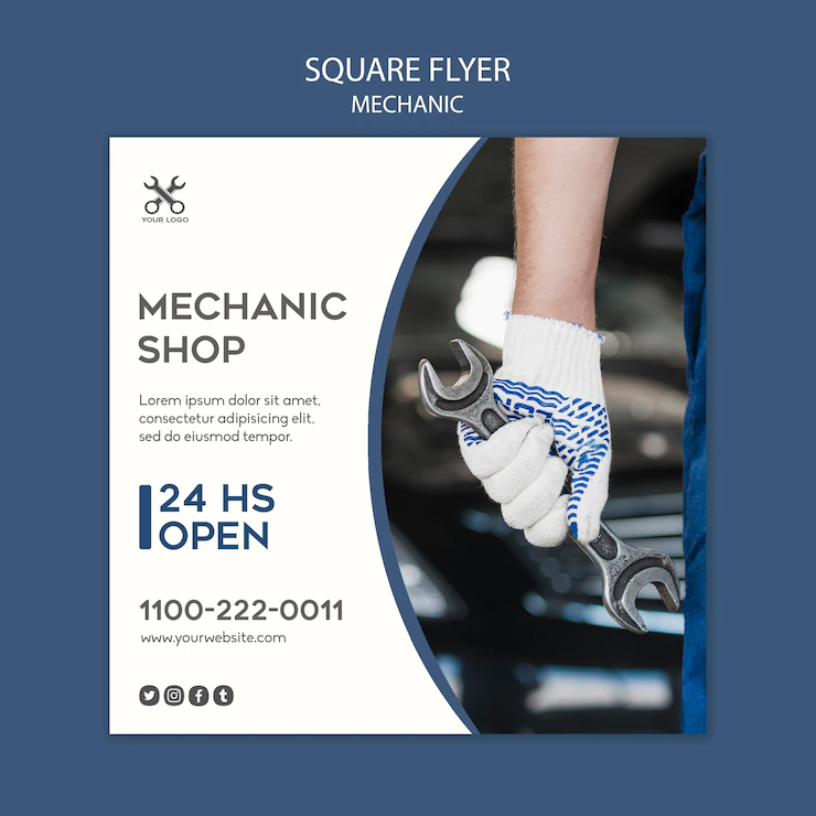 Mechanic Square Flyer Template 23 2148525489