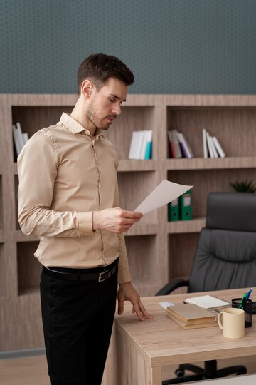 Medium Shot Man Holding Document 23 2149313761