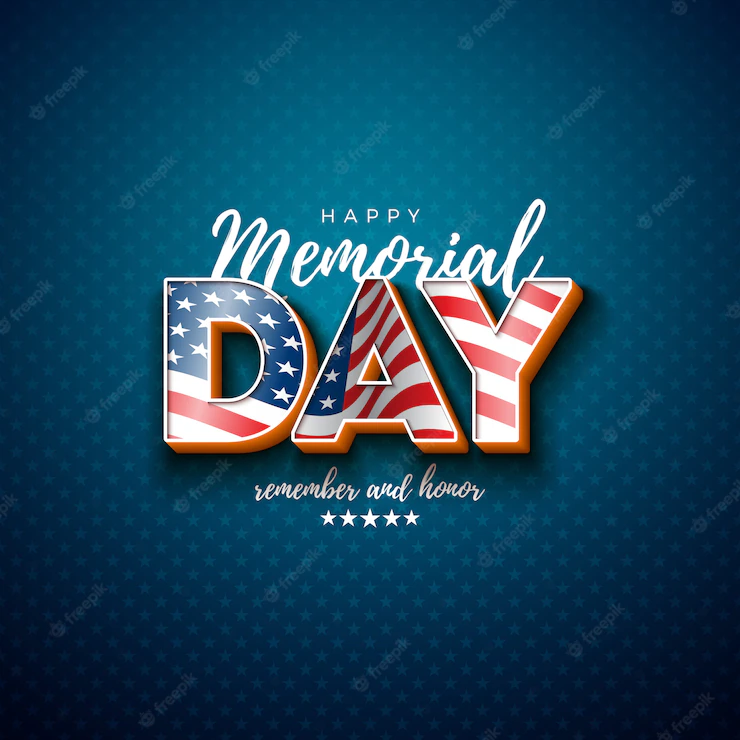 Memorial Day Usa Design Template With American Flag 3d Letter Light Star Pattern Background National Patriotic Celebration Illustration Banner Greeting Card Holiday Poster 1314 2726