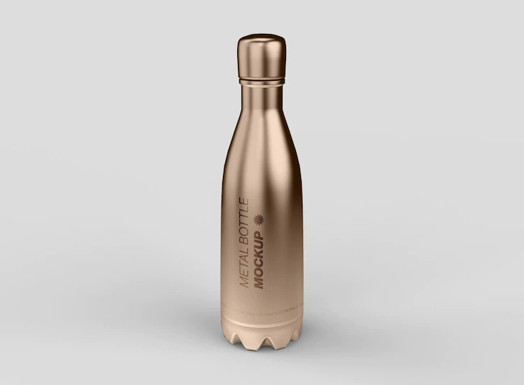 Metal bottle mockup Free Psd