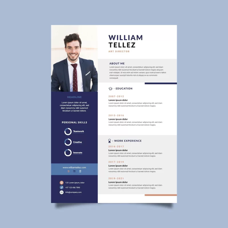 Minimalist cv template Free Vector