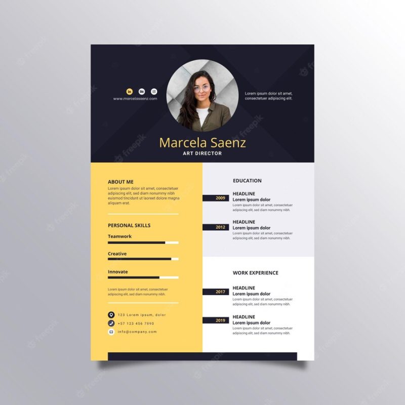 Minimalist cv template Free Vector