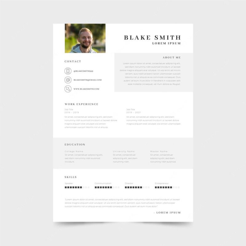 Minimalist cv template Free Vector