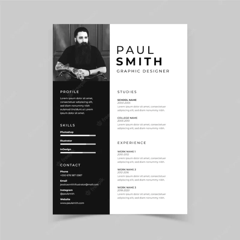 Minimalist cv template Free Vector