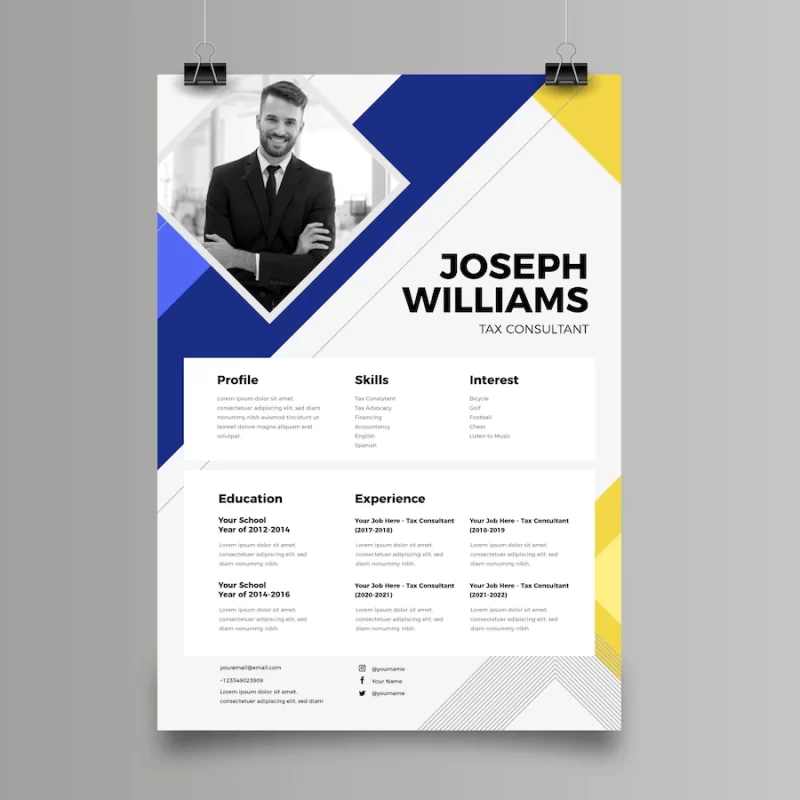 Minimalist cv template Free Vector