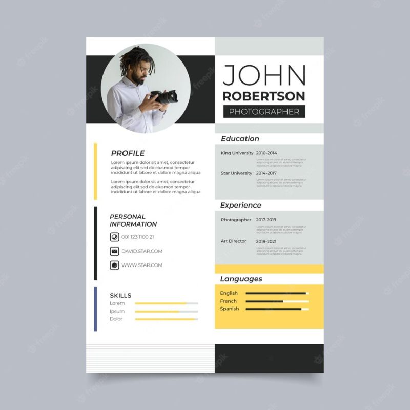 Minimalist cv template Free Vector