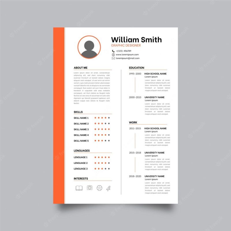 Minimalist cv template Free Vector