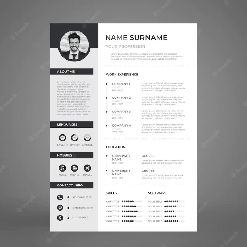 Minimalist cv template Free Vector