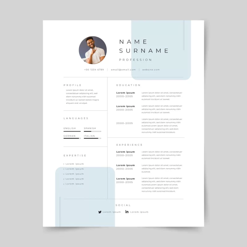 Minimalist cv template Free Vector