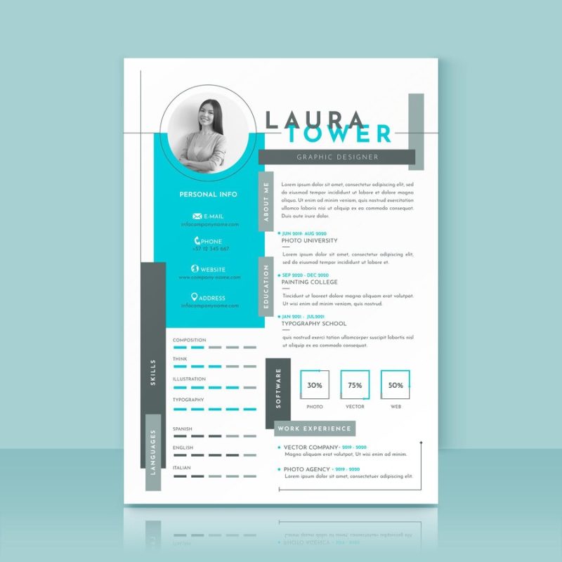 Minimalist cv template Free Vector