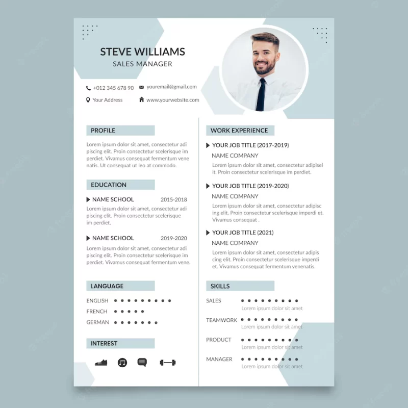 Minimalist cv template Free Vector