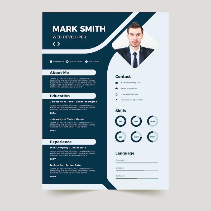 Minimalist cv template Free Vector