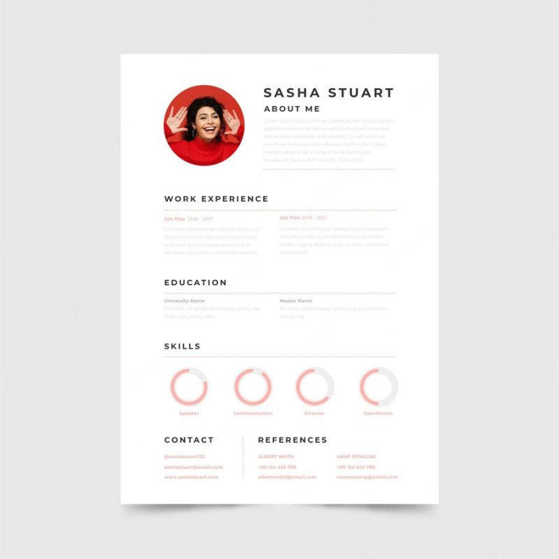 Minimalist cv template Free Vector