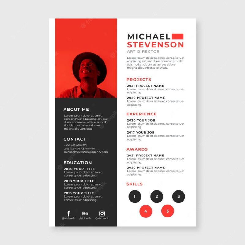 Minimalist cv template Free Vector