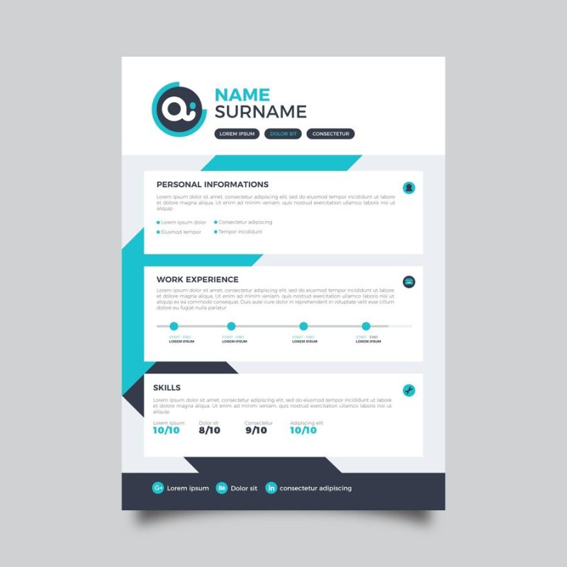 Minimalist cv template Free Vector