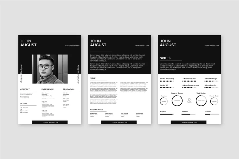 Minimalist cv template Free Vector