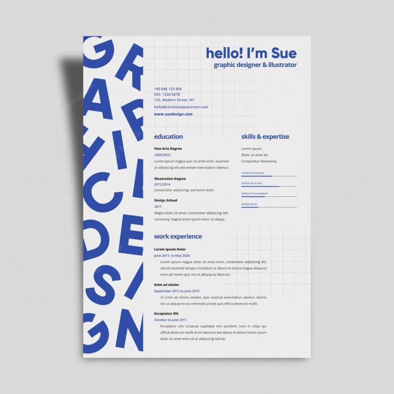 Minimalist cv template Free Vector