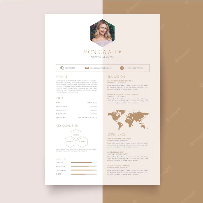 Minimalist cv template Free Vector