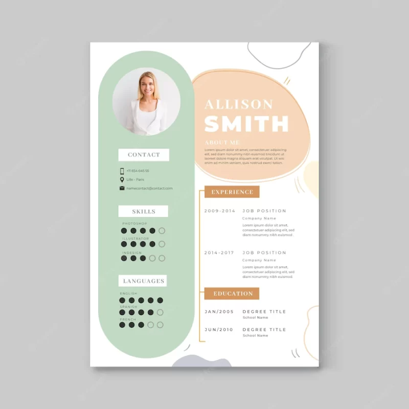 Minimalist cv template Free Vector