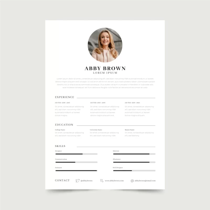 Minimalist style job application template Free Vector