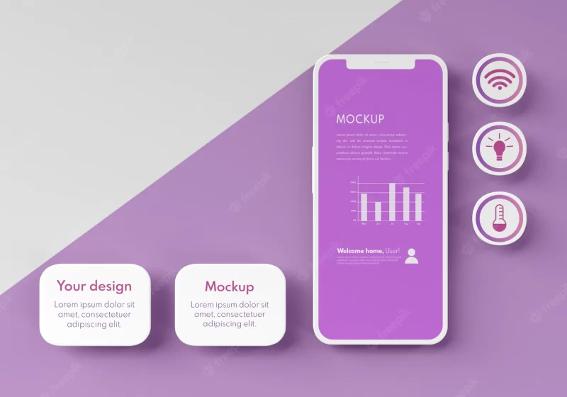 Mobile phone user interface mock-up Free Psd