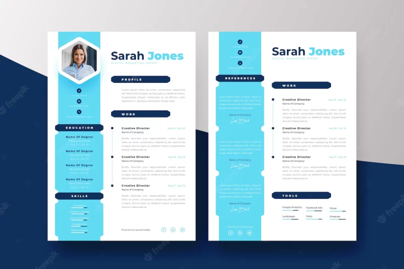 Modern cv template concept Free Vector