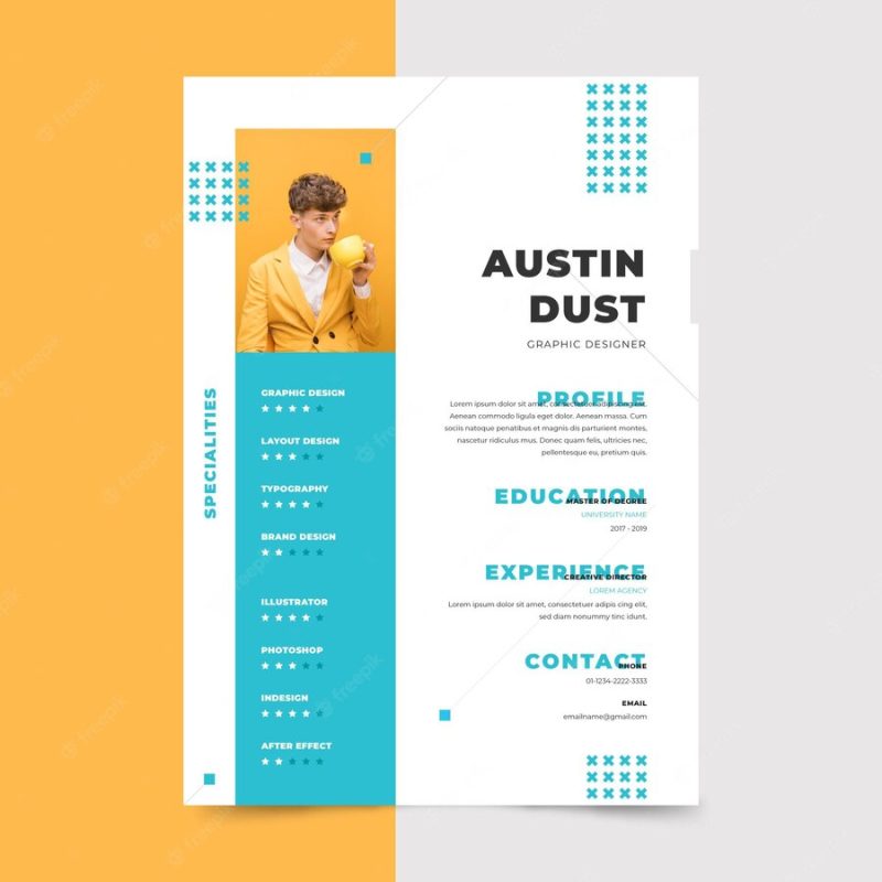 Modern cv template concept Free Vector