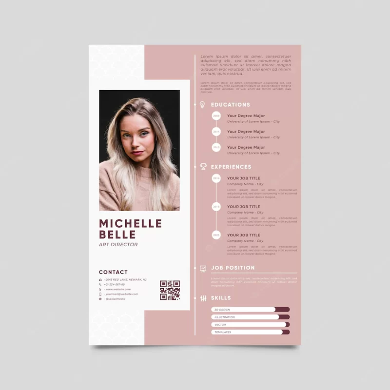 Modern cv template with photo Free Vector