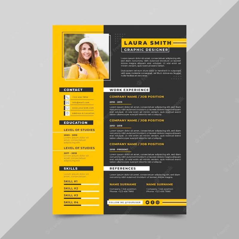 Modern cv template Free Vector