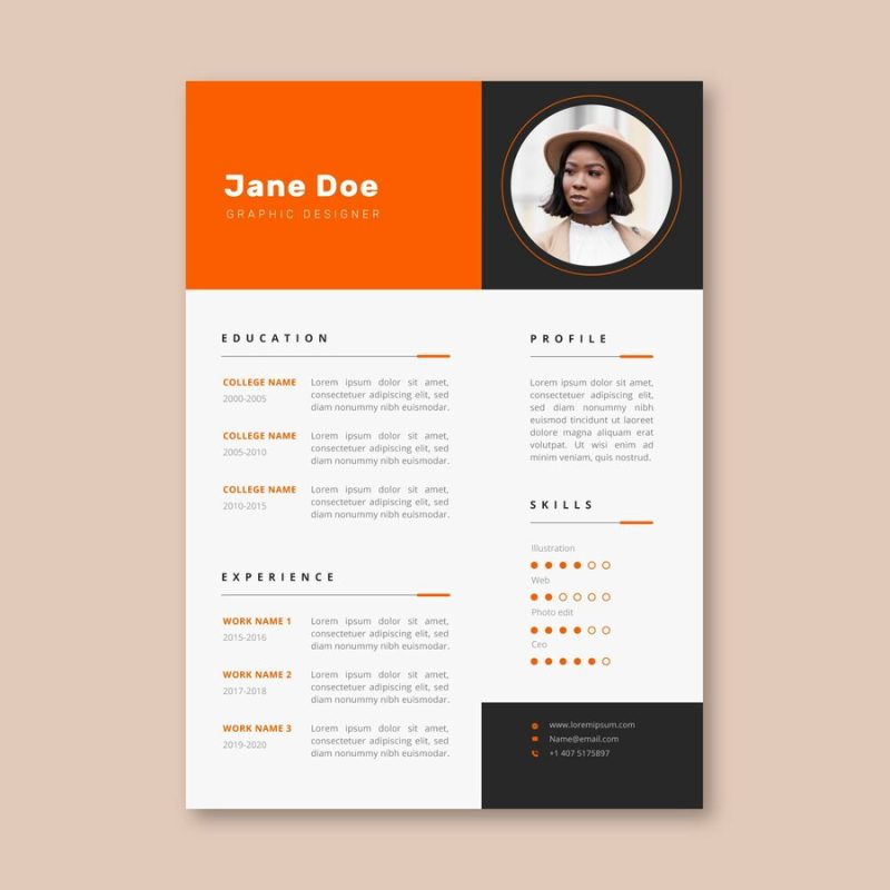 Modern cv template Free Vector