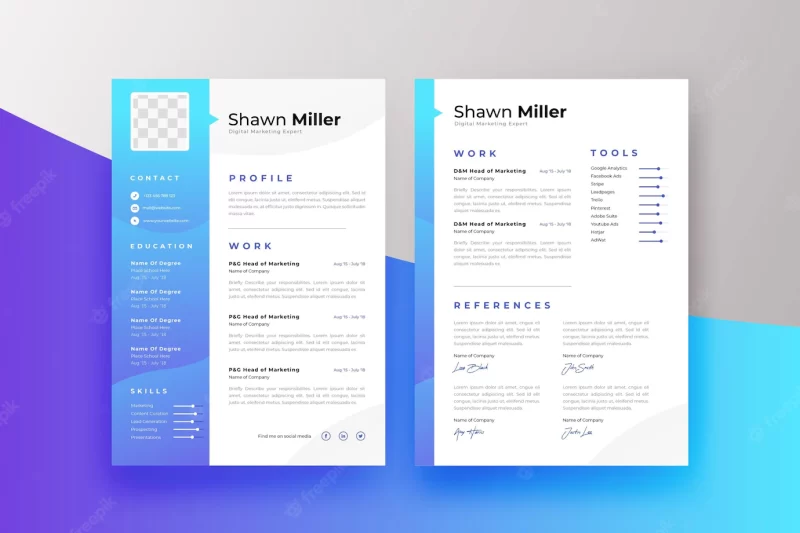 Modern cv template Free Vector