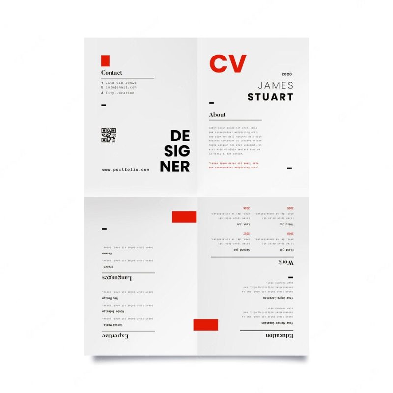 Modern cv template Free Vector