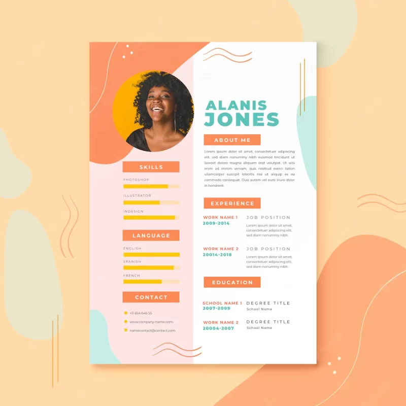 Modern cv template Free Vector