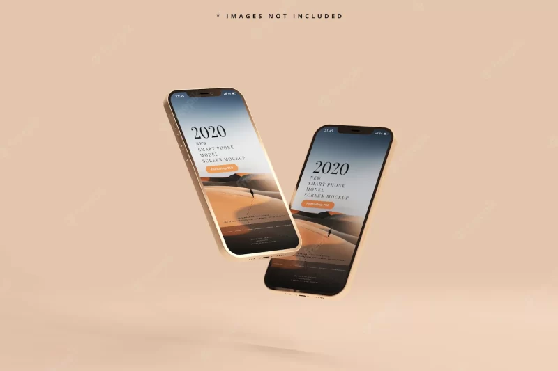 Modern smart phones mockup Free Psd