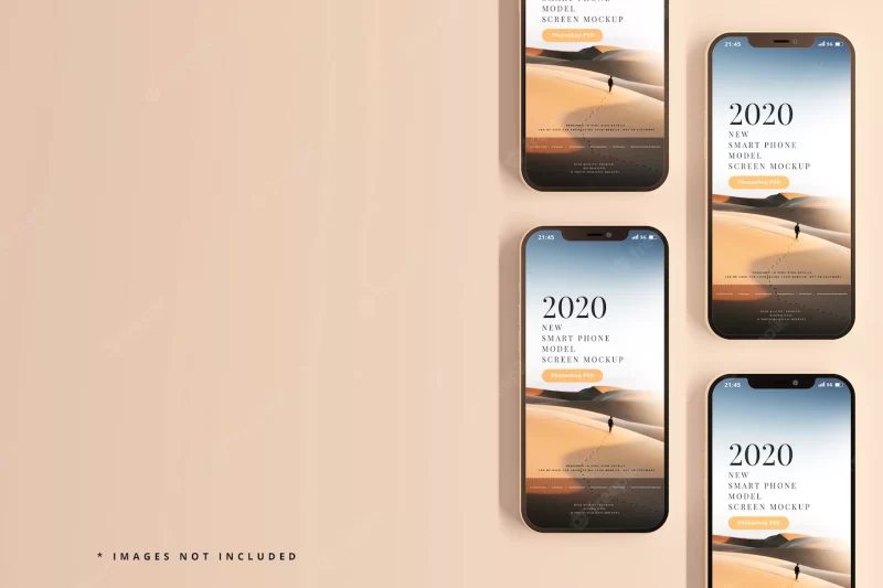 Modern smart phones mockup Free Psd