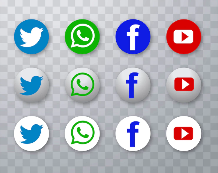 Modern social media icons set design Free Vector