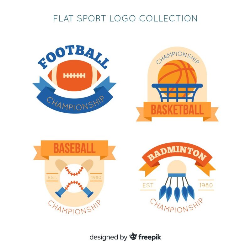 Modern sport logo collection Free Vector