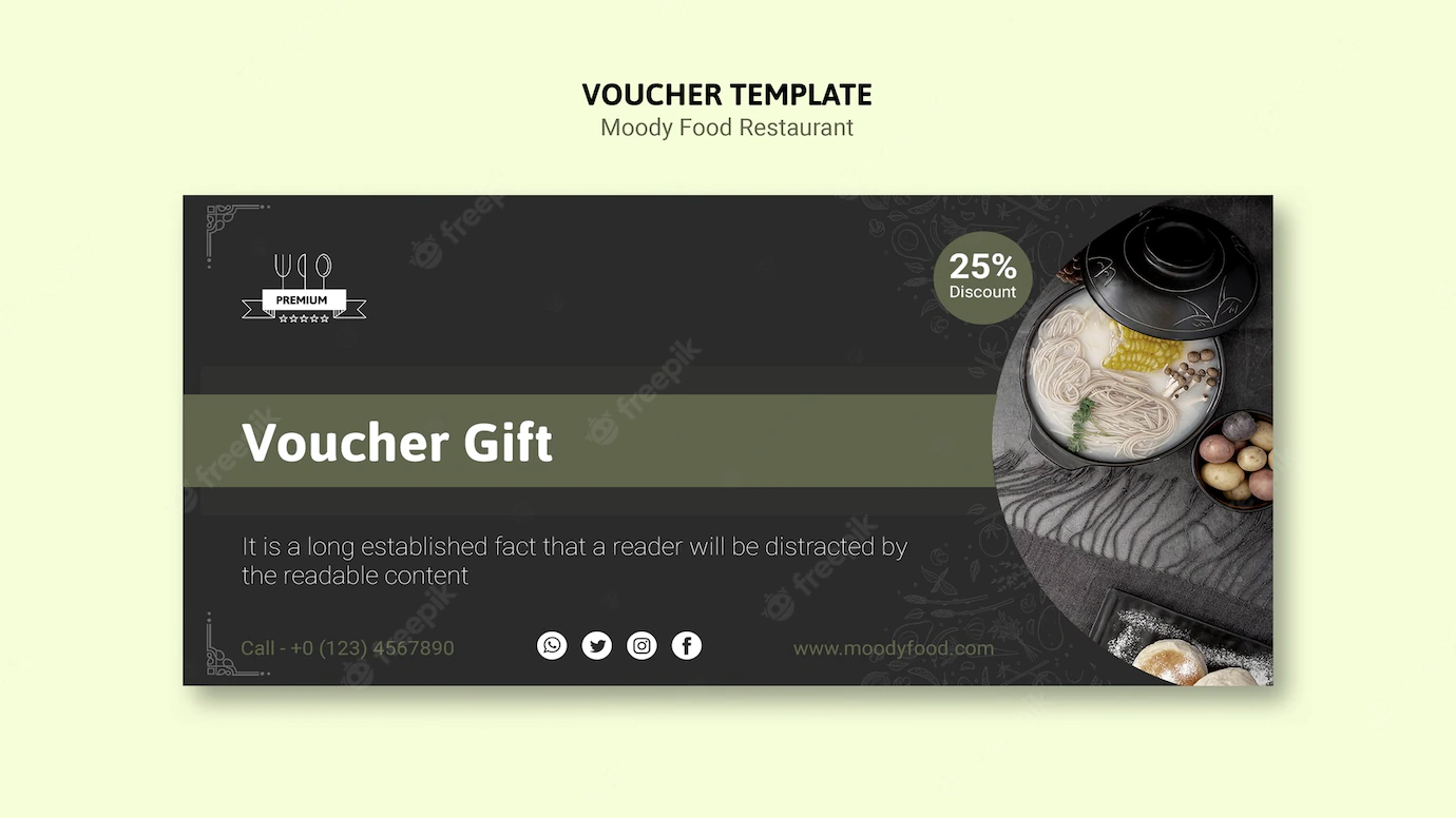 Moody Food Restaurant Voucher Template 23 2148453170