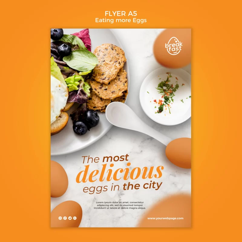 The most delicious eggs flyer template Free Psd flyer download