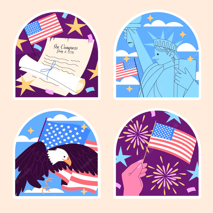 Naive American Flag Patriotic Stickers 52683 81385