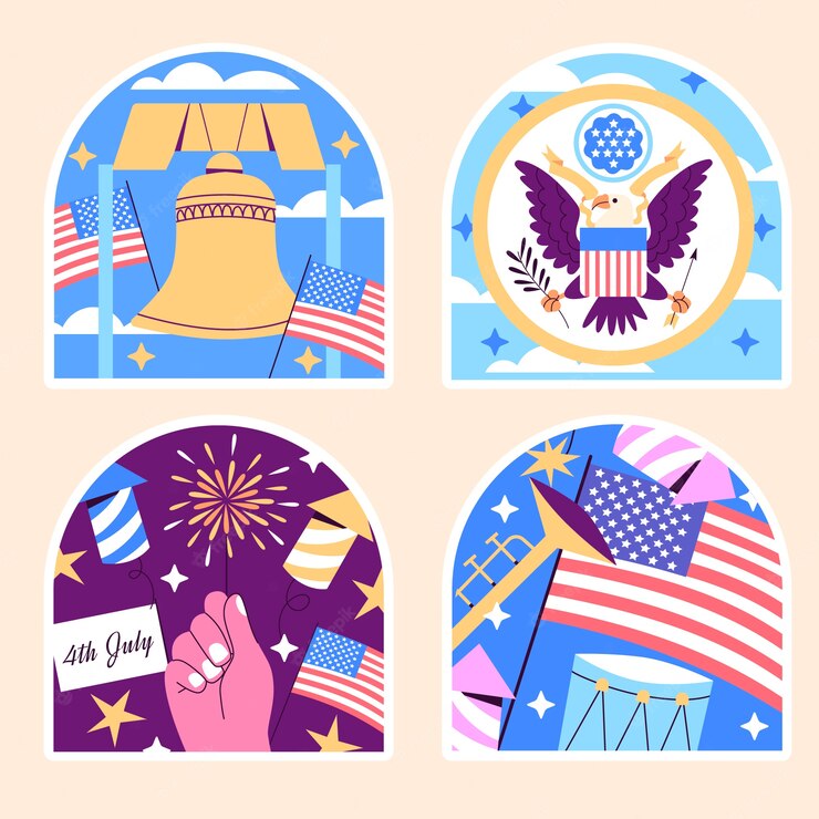 Naive American Flag Patriotic Stickers 52683 81386