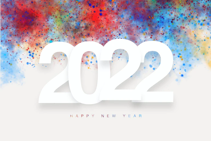New Year 2022 Sign With Watercolor Paint Splashesing 24972 1828