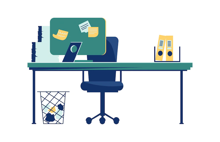 Office Interior Isolated White Cartoon 107791 4078
