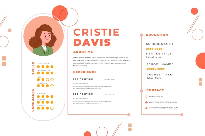 Online cv illustration Free Vector